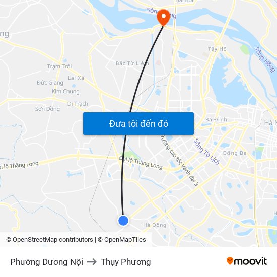 Phường Dương Nội to Thụy Phương map