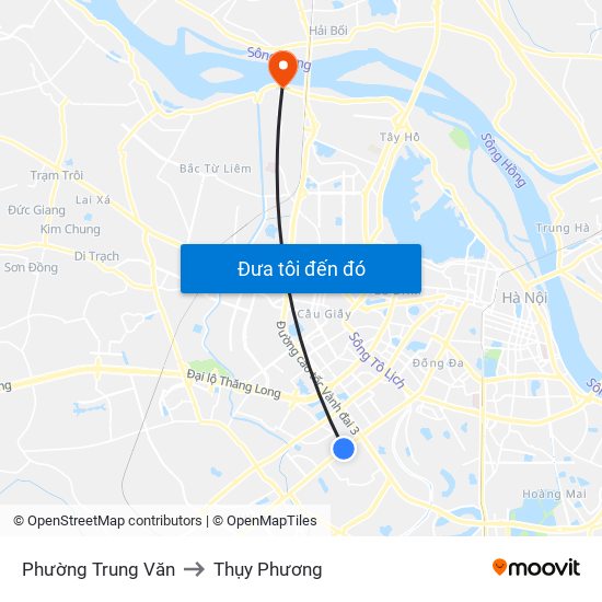 Phường Trung Văn to Thụy Phương map