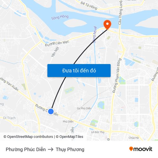 Phường Phúc Diễn to Thụy Phương map