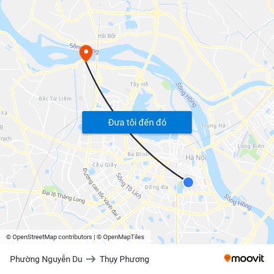 Phường Nguyễn Du to Thụy Phương map