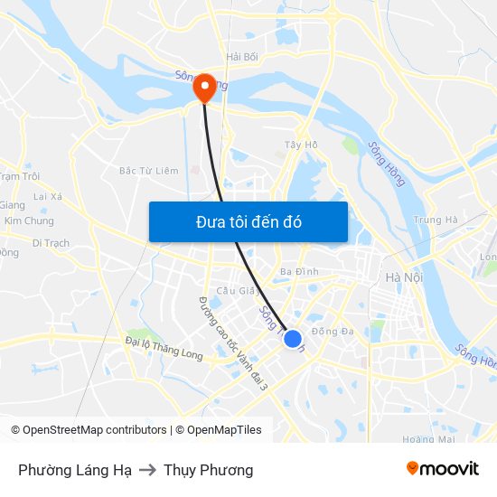 Phường Láng Hạ to Thụy Phương map