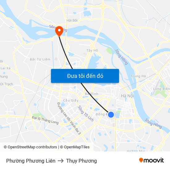 Phường Phương Liên to Thụy Phương map