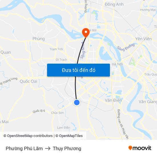 Phường Phú Lãm to Thụy Phương map