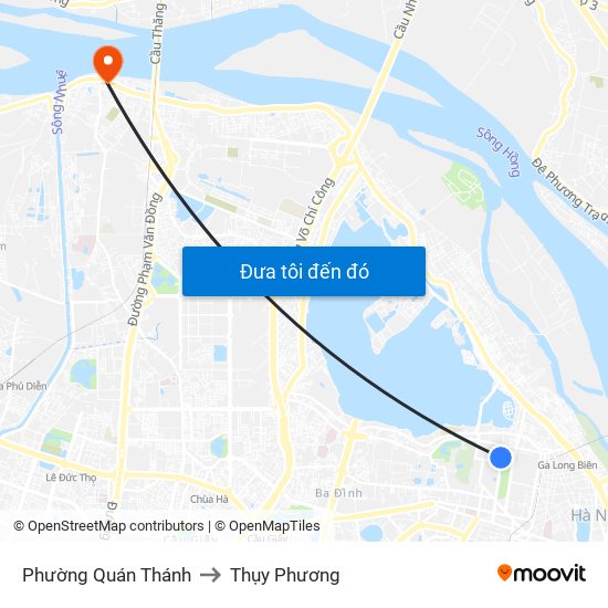 Phường Quán Thánh to Thụy Phương map