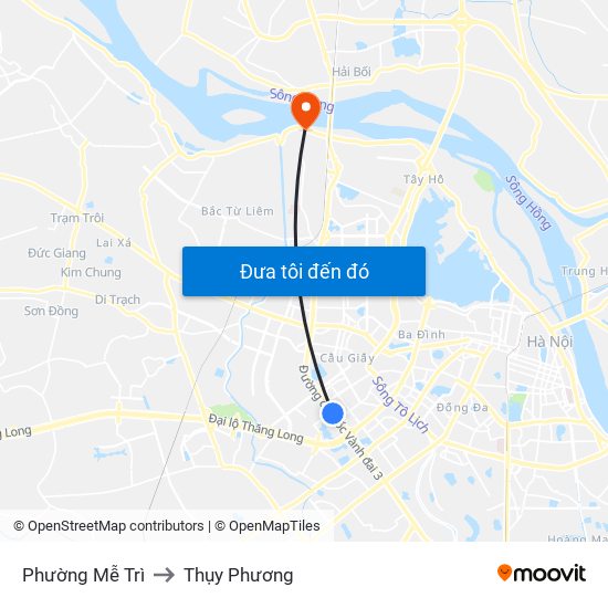 Phường Mễ Trì to Thụy Phương map