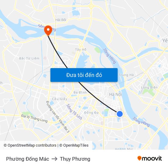 Phường Đống Mác to Thụy Phương map