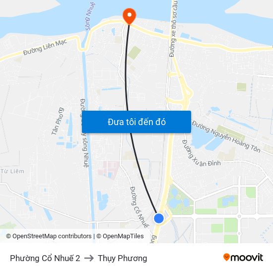 Phường Cổ Nhuế 2 to Thụy Phương map