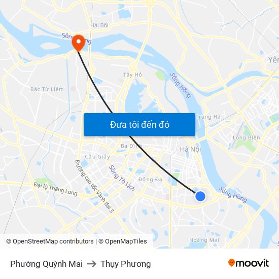 Phường Quỳnh Mai to Thụy Phương map