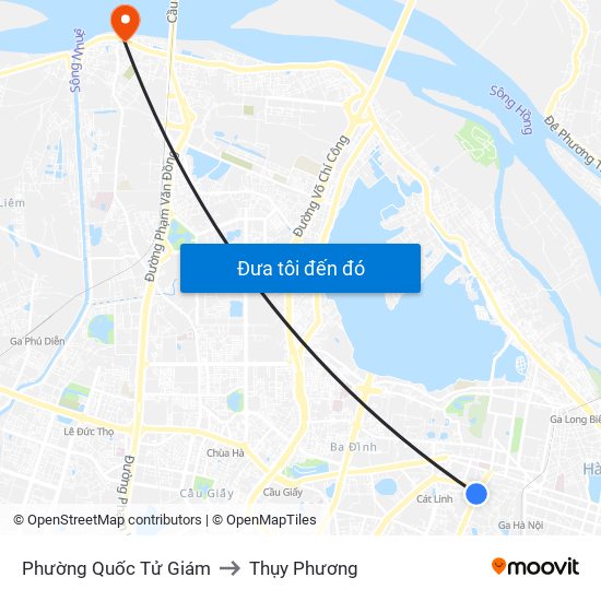 Phường Quốc Tử Giám to Thụy Phương map