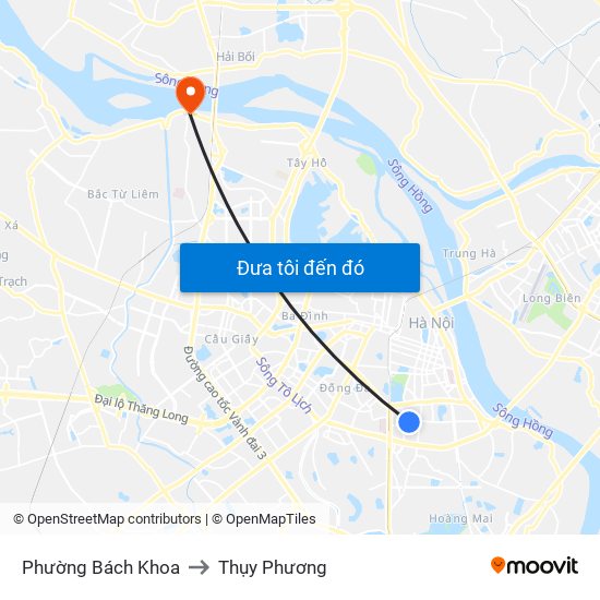 Phường Bách Khoa to Thụy Phương map