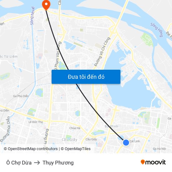 Ô Chợ Dừa to Thụy Phương map