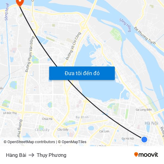 Hàng Bài to Thụy Phương map