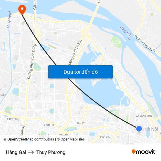 Hàng Gai to Thụy Phương map