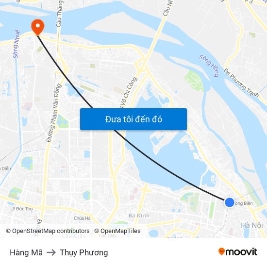 Hàng Mã to Thụy Phương map