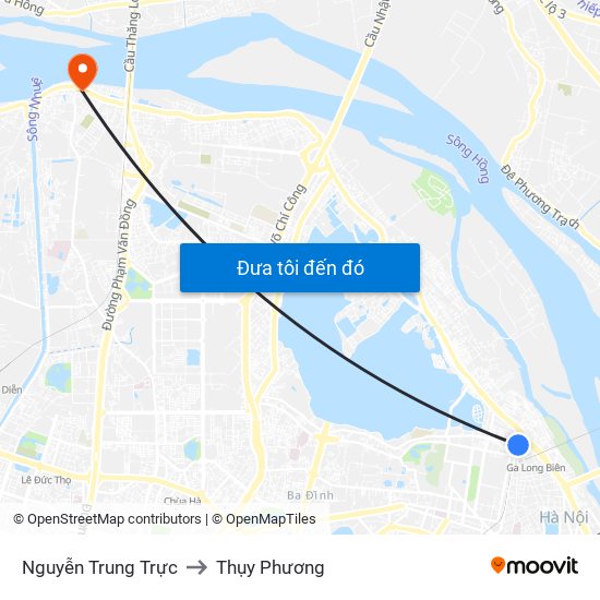 Nguyễn Trung Trực to Thụy Phương map