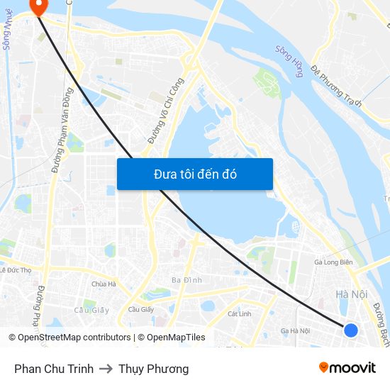 Phan Chu Trinh to Thụy Phương map