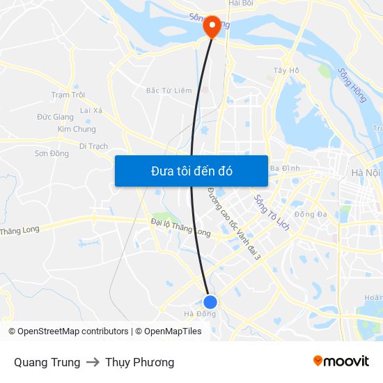 Quang Trung to Thụy Phương map