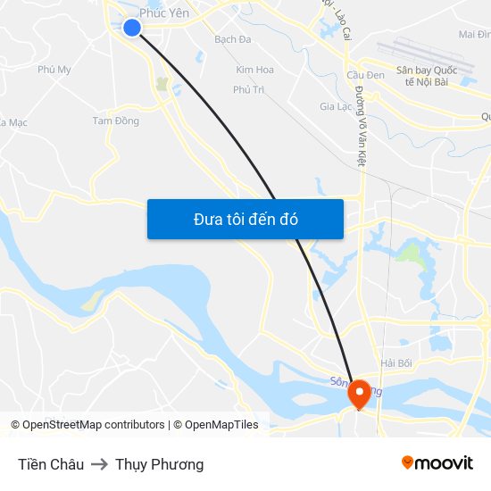 Tiền Châu to Thụy Phương map