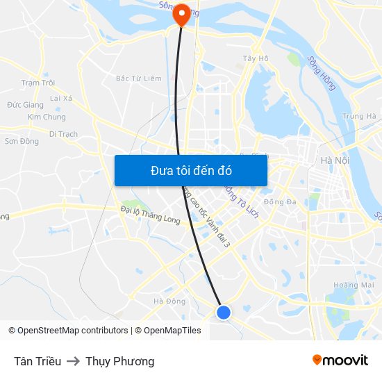 Tân Triều to Thụy Phương map