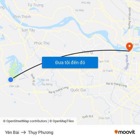 Yên Bài to Thụy Phương map