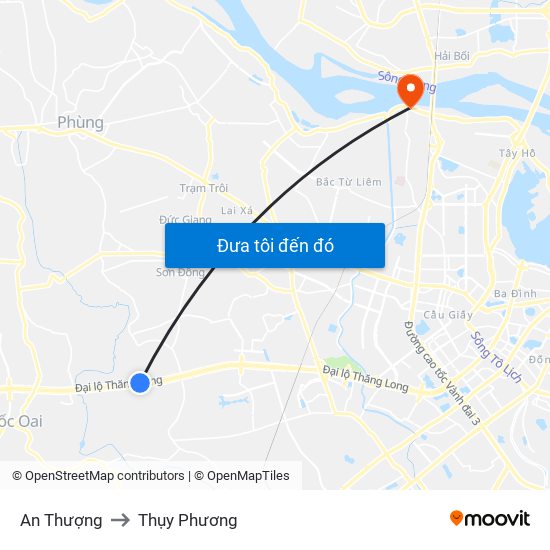 An Thượng to Thụy Phương map