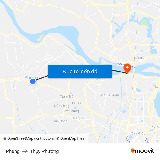 Phùng to Thụy Phương map