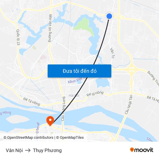 Vân Nội to Thụy Phương map