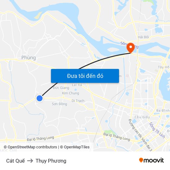 Cát Quế to Thụy Phương map