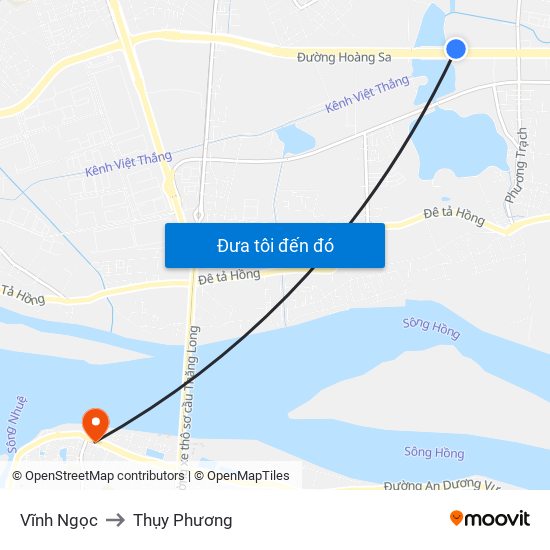 Vĩnh Ngọc to Thụy Phương map