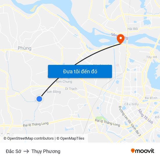 Đắc Sở to Thụy Phương map