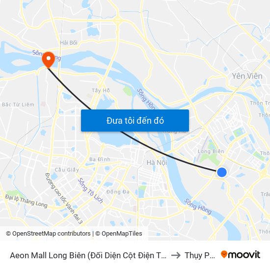 Aeon Mall Long Biên (Đối Diện Cột Điện T4a/2a-B Đường Cổ Linh) to Thụy Phương map