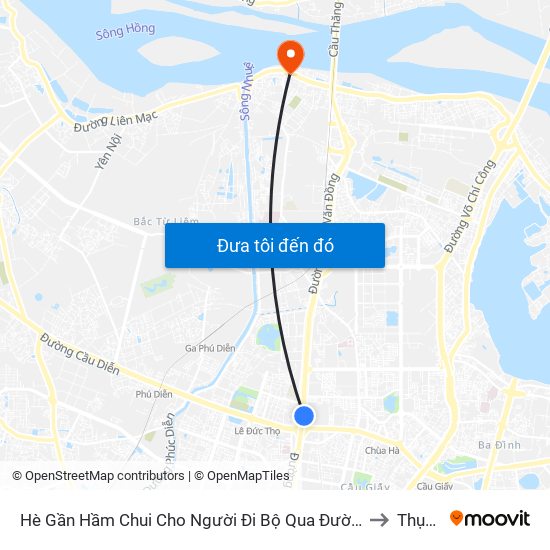 2b Phạm Văn Đồng to Thụy Phương map