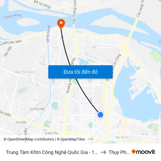 Trung Tâm Khtn Công Nghệ Quốc Gia - 18 Hoàng Quốc Việt to Thụy Phương map