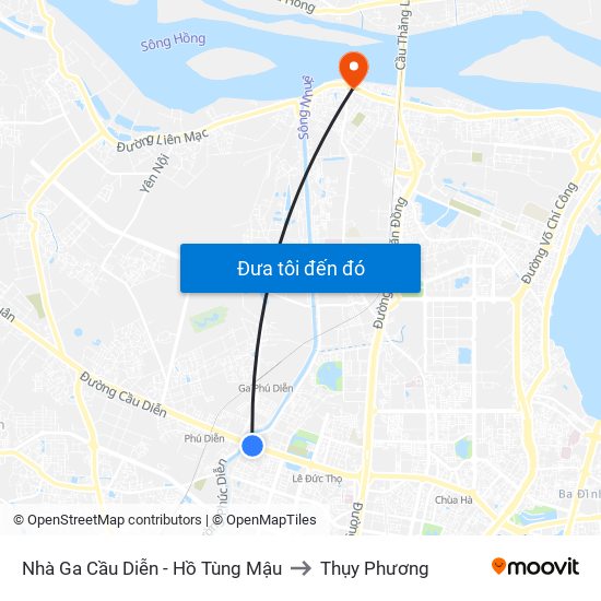 Nhà Ga Cầu Diễn - Hồ Tùng Mậu to Thụy Phương map