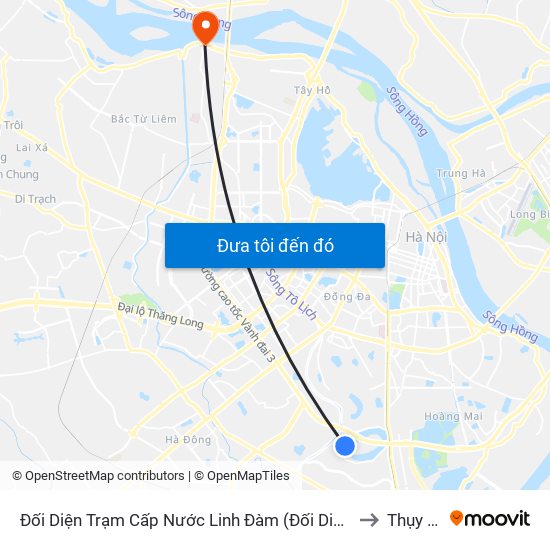 Đối Diện Trạm Cấp Nước Linh Đàm (Đối Diện Chung Cư Hh1c) - Nguyễn Hữu Thọ to Thụy Phương map