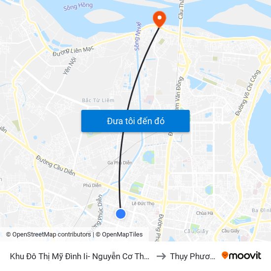 Khu Đô Thị Mỹ Đình Ii- Nguyễn Cơ Thạch to Thụy Phương map
