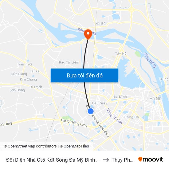 Đối Diện Nhà Ct5 Kđt Sông Đà Mỹ Đình - Phạm Hùng to Thụy Phương map