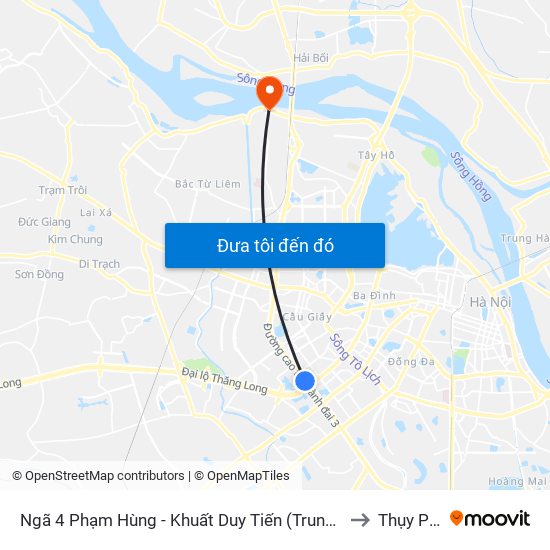 Ngã 4 Phạm Hùng - Khuất Duy Tiến (Trung Tâm Hội Nghị Quốc Gia) to Thụy Phương map