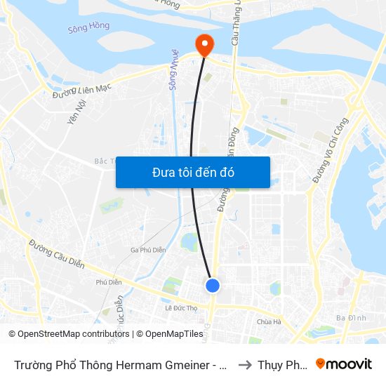 Số 9 Phạm Văn Đồng to Thụy Phương map