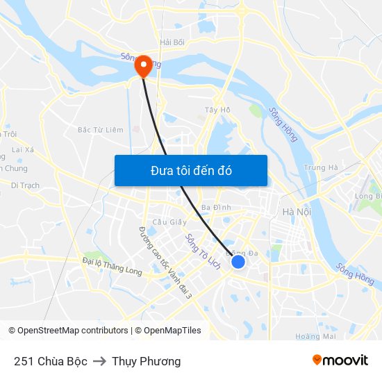 251 Chùa Bộc to Thụy Phương map