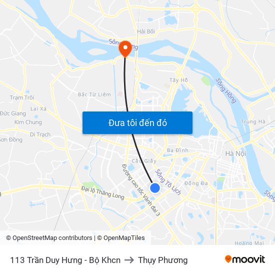 113 Trần Duy Hưng - Bộ Khcn to Thụy Phương map