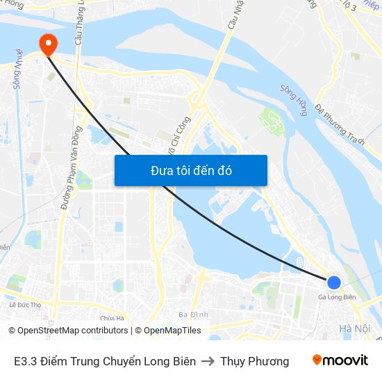 E3.3 Điểm Trung Chuyển Long Biên to Thụy Phương map