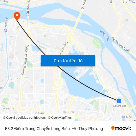 E3.2 Điểm Trung Chuyển Long Biên to Thụy Phương map