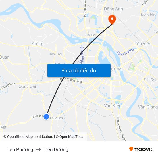 Tiên Phương to Tiên Dương map