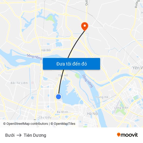 Bưởi to Tiên Dương map