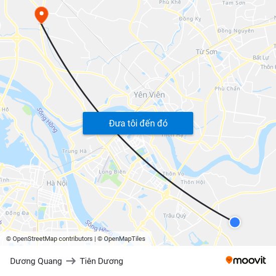 Dương Quang to Tiên Dương map