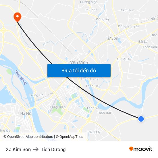 Xã Kim Sơn to Tiên Dương map