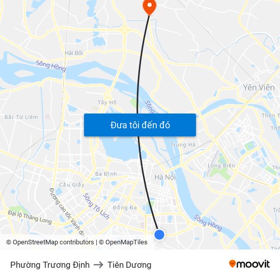 Phường Trương Định to Tiên Dương map