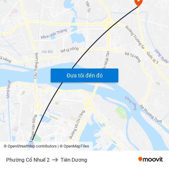 Phường Cổ Nhuế 2 to Tiên Dương map