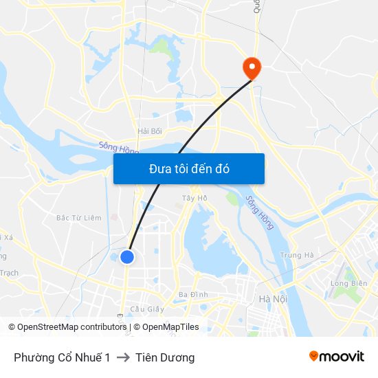 Phường Cổ Nhuế 1 to Tiên Dương map